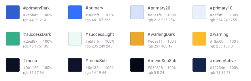 UI Library - Color Palette Example 1